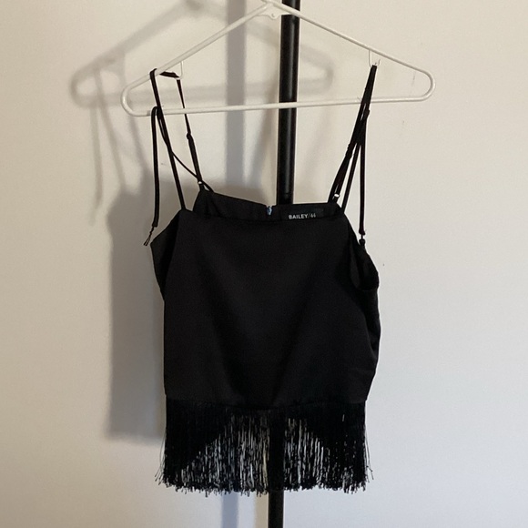 Bailey 44 Elegant Black Fringe Camisole - Picture 2 of 6